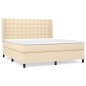 vidaXL Boxspringbett mit Matratze Creme 180x200 cm Stoff vidaXL Boxspringbett mit Matratze Creme 180x200 cm Stoff