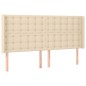 vidaXL Boxspringbett mit Matratze & LED Creme 180x200 cm Stoff vidaXL Boxspringbett mit Matratze & LED Creme 180x200 cm Stoff