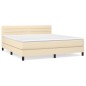 vidaXL Boxspringbett mit Matratze Creme 160x200 cm Stoff vidaXL Boxspringbett mit Matratze Creme 160x200 cm Stoff