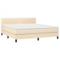 vidaXL Boxspringbett mit Matratze Creme 160x200 cm Stoff vidaXL Boxspringbett mit Matratze Creme 160x200 cm Stoff