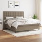 vidaXL Boxspringbett mit Matratze Taupe 180x200 cm Stoff vidaXL Boxspringbett mit Matratze Taupe 180x200 cm Stoff