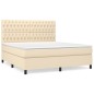 vidaXL Boxspringbett mit Matratze Creme 180x200 cm Stoff vidaXL Boxspringbett mit Matratze Creme 180x200 cm Stoff