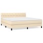 vidaXL Boxspringbett mit Matratze Creme 180x200 cm Stoff vidaXL Boxspringbett mit Matratze Creme 180x200 cm Stoff