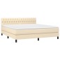 vidaXL Boxspringbett mit Matratze Creme 180x200 cm Stoff vidaXL Boxspringbett mit Matratze Creme 180x200 cm Stoff
