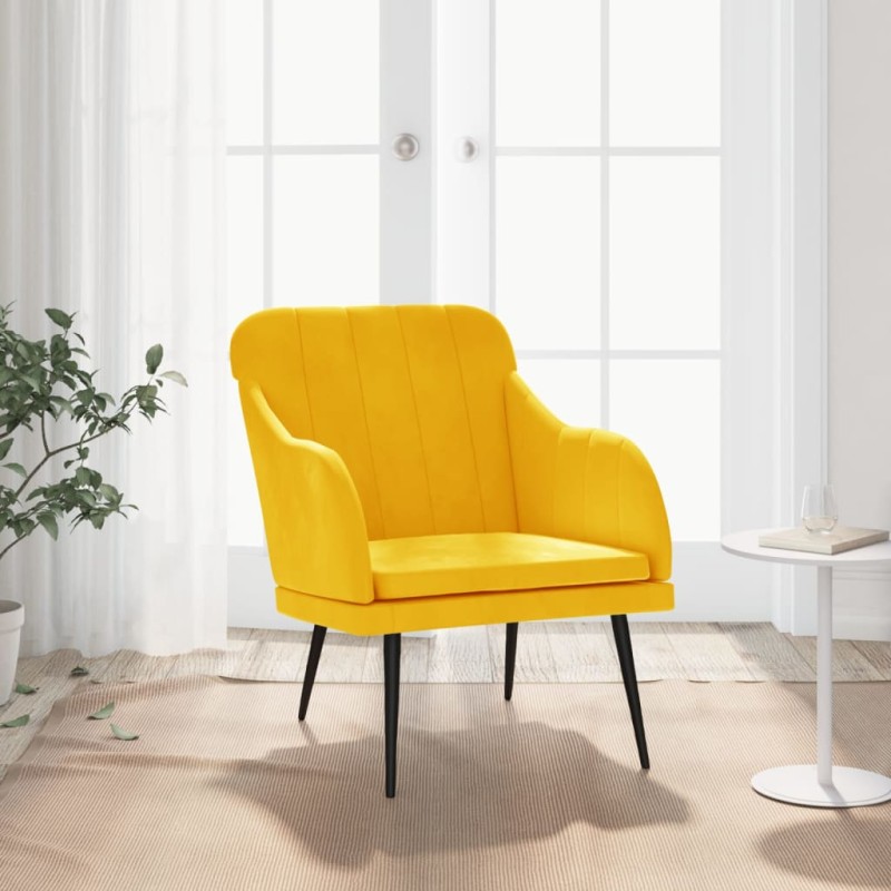 vidaXL Sessel Gelb 63x76x80 cm Samt vidaXL Sessel Gelb 63x76x80 cm Samt