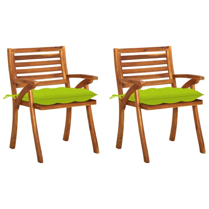 vidaXL Garten-Essstühle mit Kissen 2 Stk. Massivholz Akazie vidaXL Garten-Essstühle mit Kissen 2 Stk. Massivholz Akazie