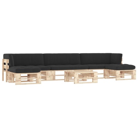 vidaXL 6-tlg. Paletten-Lounge-Set mit Kissen Imprägniertes Kiefernholz