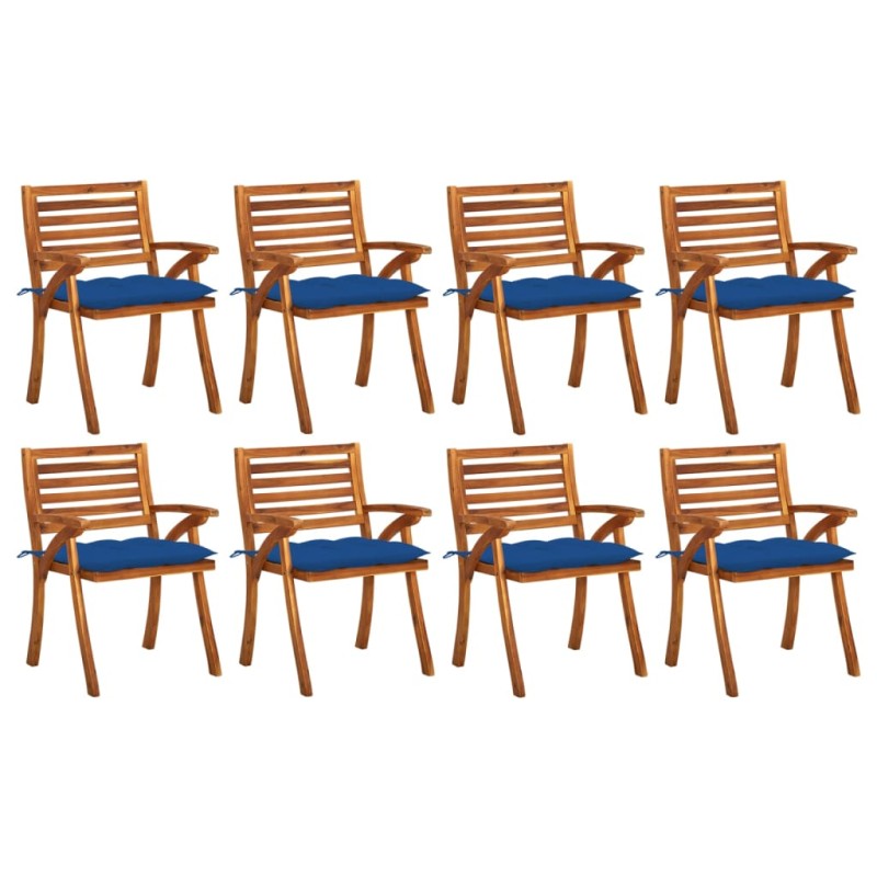vidaXL Gartenstühle mit Kissen 8 Stk. Massivholz Akazie vidaXL Gartenstühle mit Kissen 8 Stk. Massivholz Akazie