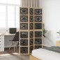 vidaXL 3-tlg. Raumteiler Braun und Schwarz Massivholz Paulownia vidaXL 3-tlg. Raumteiler Braun und Schwarz Massivholz Paulownia
