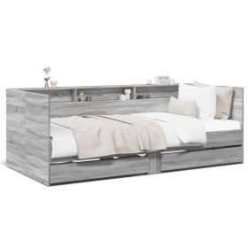 vidaXL Tagesbett mit Schubladen Grau Sonoma 100x200 cm Holzwerkstoff