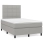 vidaXL Boxspringbett mit Matratze Hellgrau 120x190 cm Stoff vidaXL Boxspringbett mit Matratze Hellgrau 120x190 cm Stoff
