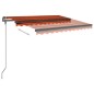 Automatische Markise mit LED & Windsensor 3,5x2,5m Orange Braun Automatische Markise mit LED & Windsensor 3,5x2,5m Orange Braun