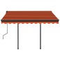Automatische Markise mit LED & Windsensor 3,5x2,5m Orange Braun Automatische Markise mit LED & Windsensor 3,5x2,5m Orange Braun