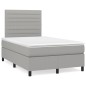 vidaXL Boxspringbett mit Matratze Hellgrau 120x190 cm Stoff vidaXL Boxspringbett mit Matratze Hellgrau 120x190 cm Stoff