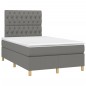 vidaXL Boxspringbett mit Matratze Dunkelgrau 120x190 cm Stoff vidaXL Boxspringbett mit Matratze Dunkelgrau 120x190 cm Stoff