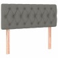 vidaXL Boxspringbett mit Matratze & LED Dunkelgrau 120x190 cm Stoff vidaXL Boxspringbett mit Matratze & LED Dunkelgrau 120x190 cm Stoff