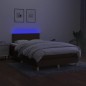 vidaXL Boxspringbett mit Matratze & LED Dunkelbraun 120x190 cm Stoff vidaXL Boxspringbett mit Matratze & LED Dunkelbraun 120x190 cm Stoff