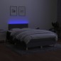 vidaXL Boxspringbett mit Matratze & LED Dunkelgrau 120x190 cm Stoff vidaXL Boxspringbett mit Matratze & LED Dunkelgrau 120x190 cm Stoff
