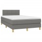 vidaXL Boxspringbett mit Matratze & LED Dunkelgrau 120x190 cm Stoff vidaXL Boxspringbett mit Matratze & LED Dunkelgrau 120x190 cm Stoff