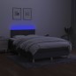 vidaXL Boxspringbett mit Matratze & LED Dunkelgrau 120x190 cm Stoff vidaXL Boxspringbett mit Matratze & LED Dunkelgrau 120x190 cm Stoff