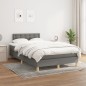 vidaXL Boxspringbett mit Matratze Dunkelgrau 120x190 cm Stoff vidaXL Boxspringbett mit Matratze Dunkelgrau 120x190 cm Stoff