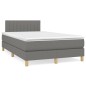 vidaXL Boxspringbett mit Matratze Dunkelgrau 120x190 cm Stoff vidaXL Boxspringbett mit Matratze Dunkelgrau 120x190 cm Stoff