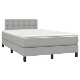 vidaXL Boxspringbett mit Matratze Hellgrau 120x190 cm Stoff