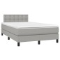 vidaXL Boxspringbett mit Matratze Hellgrau 120x190 cm Stoff vidaXL Boxspringbett mit Matratze Hellgrau 120x190 cm Stoff