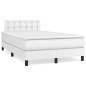 vidaXL Boxspringbett mit Matratze Weiß 120x190 cm Kunstleder vidaXL Boxspringbett mit Matratze Weiß 120x190 cm Kunstleder