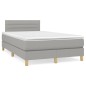 vidaXL Boxspringbett mit Matratze Hellgrau 120x190 cm Stoff vidaXL Boxspringbett mit Matratze Hellgrau 120x190 cm Stoff