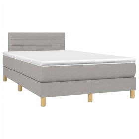 vidaXL Boxspringbett mit Matratze Hellgrau 120x190 cm Stoff