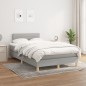 vidaXL Boxspringbett mit Matratze Hellgrau 120x190 cm Stoff vidaXL Boxspringbett mit Matratze Hellgrau 120x190 cm Stoff