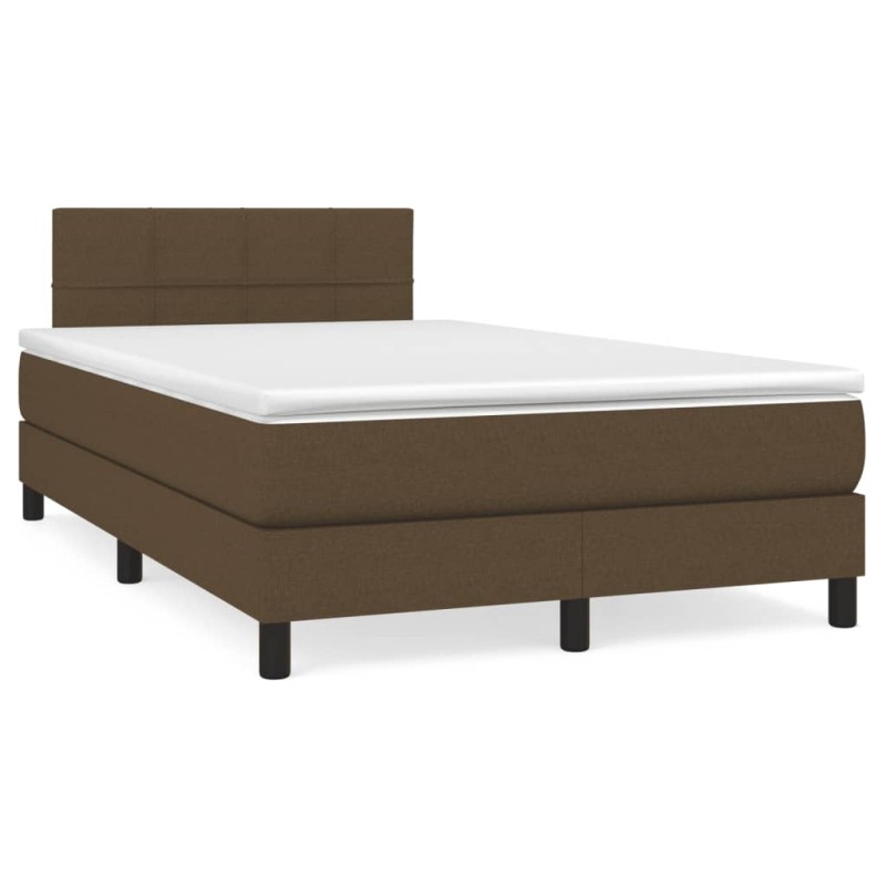 vidaXL Boxspringbett mit Matratze Dunkelbraun 120x190 cm Stoff vidaXL Boxspringbett mit Matratze Dunkelbraun 120x190 cm Stoff