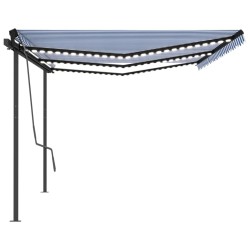 vidaXL Automatische Markise mit LED & Windsensor 6x3 m Blau & Weiß