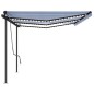 vidaXL Automatische Markise mit LED & Windsensor 6x3 m Blau & Weiß vidaXL Automatische Markise mit LED & Windsensor 6x3 m Blau & Weiß