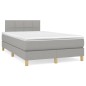 vidaXL Boxspringbett mit Matratze Hellgrau 120x190 cm Stoff vidaXL Boxspringbett mit Matratze Hellgrau 120x190 cm Stoff