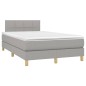vidaXL Boxspringbett mit Matratze Hellgrau 120x190 cm Stoff vidaXL Boxspringbett mit Matratze Hellgrau 120x190 cm Stoff