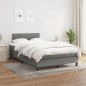 vidaXL Boxspringbett mit Matratze Dunkelgrau 120x190 cm Stoff vidaXL Boxspringbett mit Matratze Dunkelgrau 120x190 cm Stoff