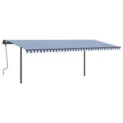 vidaXL Automatische Markise mit LED & Windsensor 6x3,5 m Blau Weiß