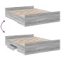 vidaXL Bettgestell mit Schubladen Grau Sonoma 150x200 cm Holzwerkstoff vidaXL Bettgestell mit Schubladen Grau Sonoma 150x200 cm Holzwerkstoff