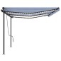 vidaXL Automatische Markise mit LED & Windsensor 6x3,5 m Blau Weiß vidaXL Automatische Markise mit LED & Windsensor 6x3,5 m Blau Weiß