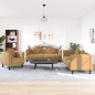 vidaXL 3-tlg. Sofagarnitur mit Kissen Braun Samt vidaXL 3-tlg. Sofagarnitur mit Kissen Braun Samt