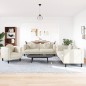 vidaXL 3-tlg. Sofagarnitur mit Kissen Creme Samt vidaXL 3-tlg. Sofagarnitur mit Kissen Creme Samt