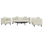 vidaXL 3-tlg. Sofagarnitur mit Kissen Creme Samt vidaXL 3-tlg. Sofagarnitur mit Kissen Creme Samt