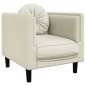 vidaXL 3-tlg. Sofagarnitur mit Kissen Creme Samt vidaXL 3-tlg. Sofagarnitur mit Kissen Creme Samt
