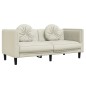 vidaXL 3-tlg. Sofagarnitur mit Kissen Creme Samt vidaXL 3-tlg. Sofagarnitur mit Kissen Creme Samt