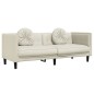 vidaXL 3-tlg. Sofagarnitur mit Kissen Creme Samt vidaXL 3-tlg. Sofagarnitur mit Kissen Creme Samt