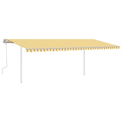 Gelenkarmmarkise Einziehbar mit LED 6x3,5 m Gelb & Weiß