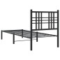 vidaXL Bettgestell mit Kopfteil Metall Schwarz 80x200 cm vidaXL Bettgestell mit Kopfteil Metall Schwarz 80x200 cm