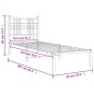 vidaXL Bettgestell mit Kopfteil Metall Schwarz 80x200 cm vidaXL Bettgestell mit Kopfteil Metall Schwarz 80x200 cm